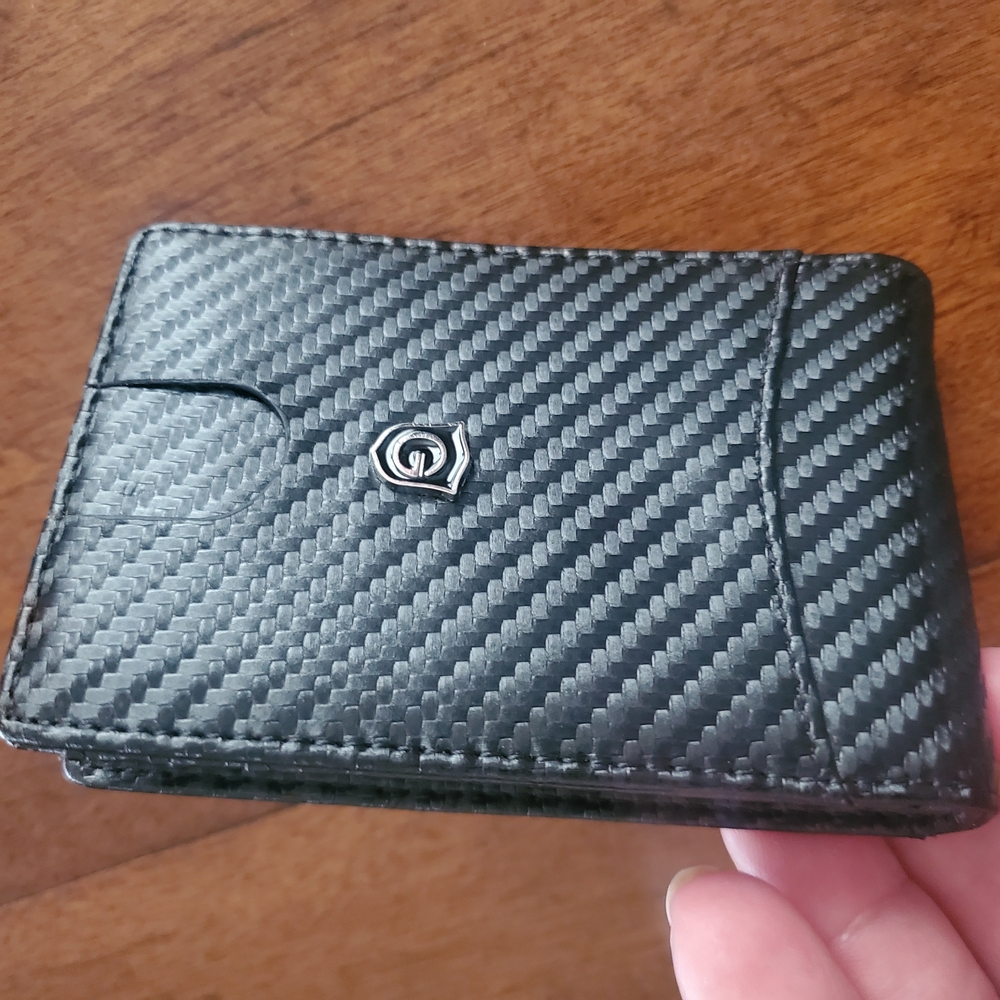 Girxon Black Carbon Fiber Wallet Money Clip New No Tag
